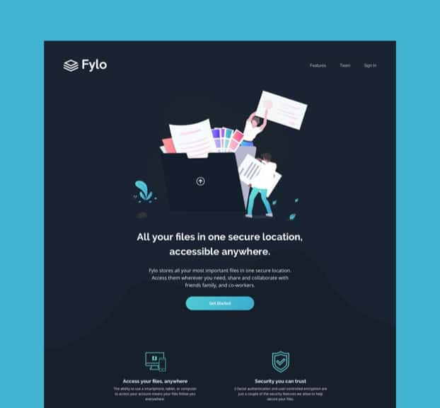 Fylo landing page