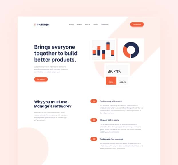 Manage landing page