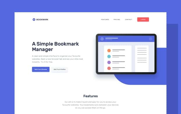 Bookmark landing page