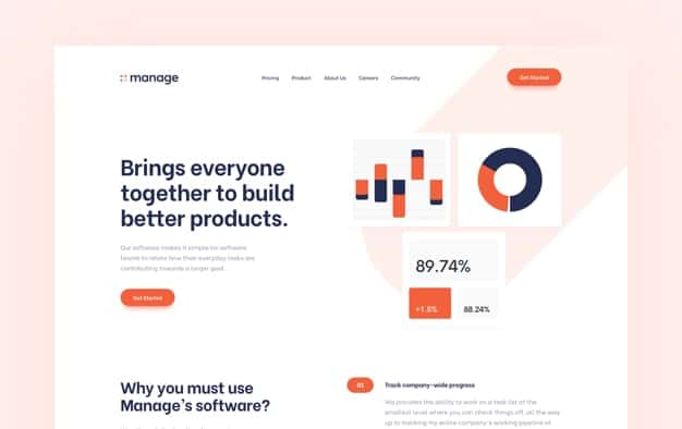 Manage landing page